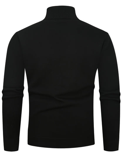 Kessoro men's cozy ribbed roll-neck sweater with a lined interior in muted winter colourways
