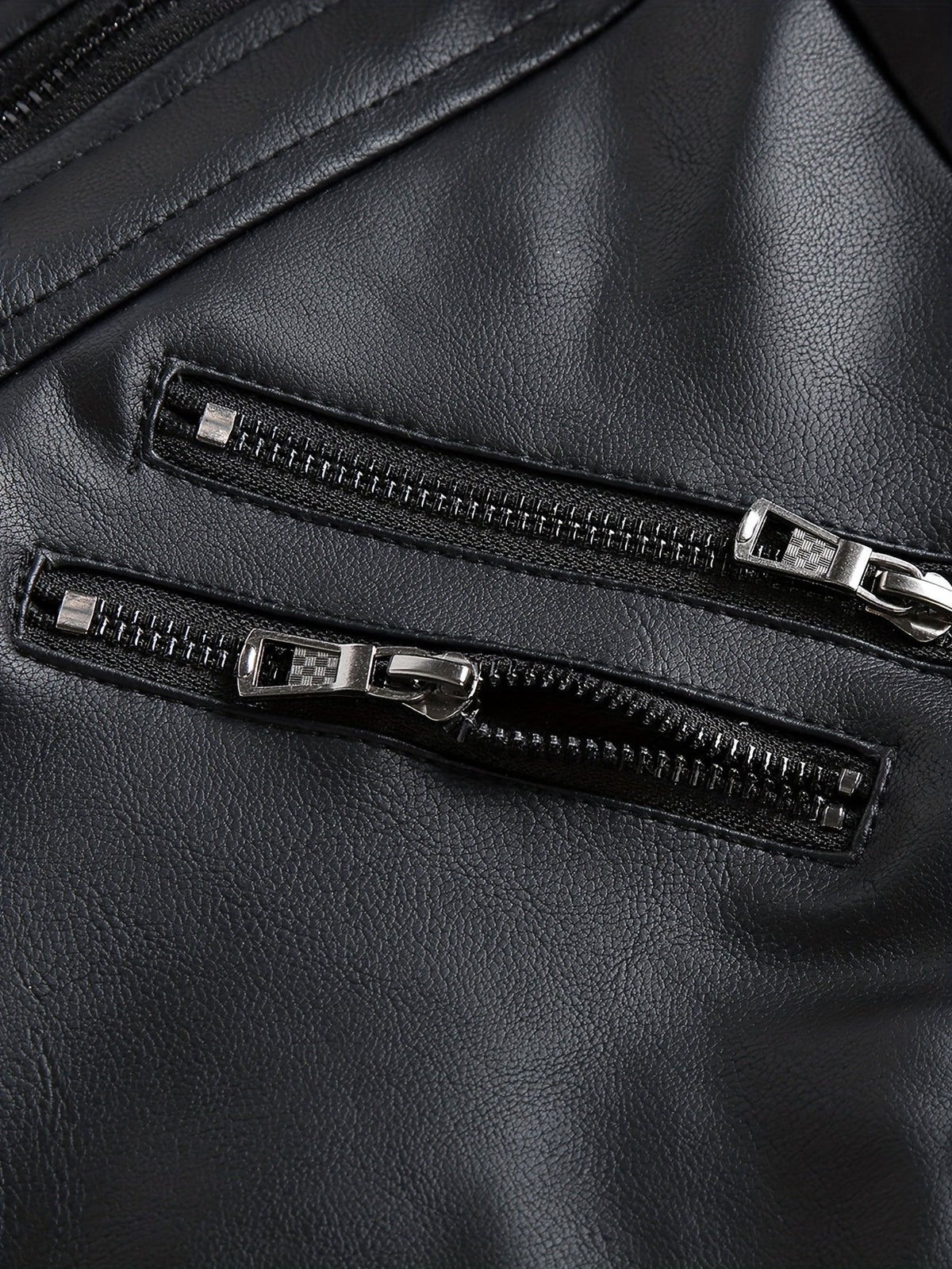Kessoro men's hooded moto biker jacket in black, dark grey or coffee brown, view 10 of 30