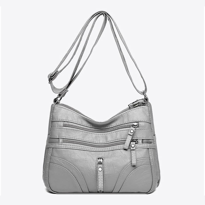 Kessoro women's vintage relaxed slouch shoulder bag in red, brown, black, gray, purple and blue