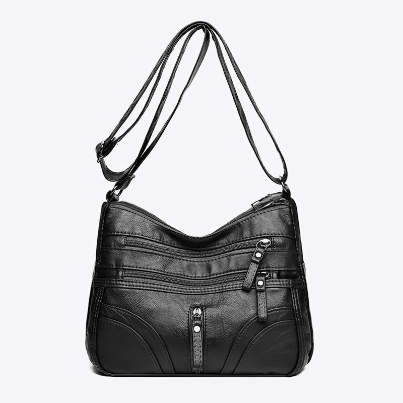 Kessoro women's vintage relaxed slouch shoulder bag in red, brown, black, gray, purple and blue