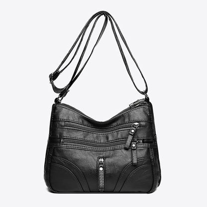 Kessoro women's vintage relaxed slouch shoulder bag in red, brown, black, gray, purple and blue