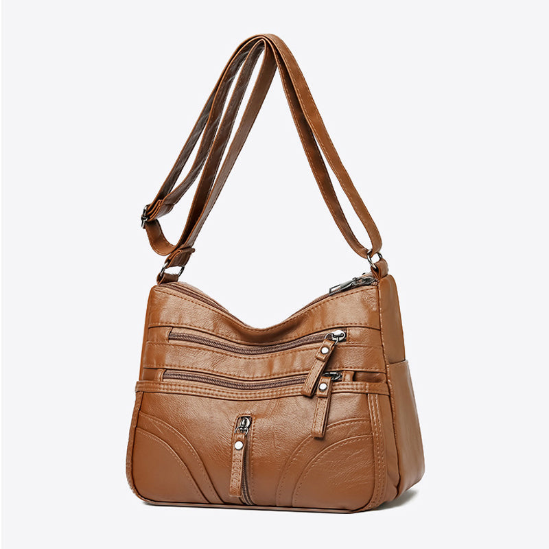 Kessoro women's vintage relaxed slouch shoulder bag in red, brown, black, gray, purple and blue
