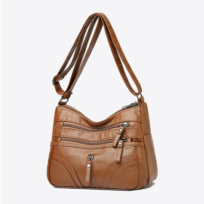 Kessoro women's vintage relaxed slouch shoulder bag in red, brown, black, gray, purple and blue