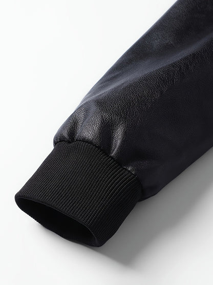 Kessoro men's slim-fit zip-up bomber jacket in black - product view 10