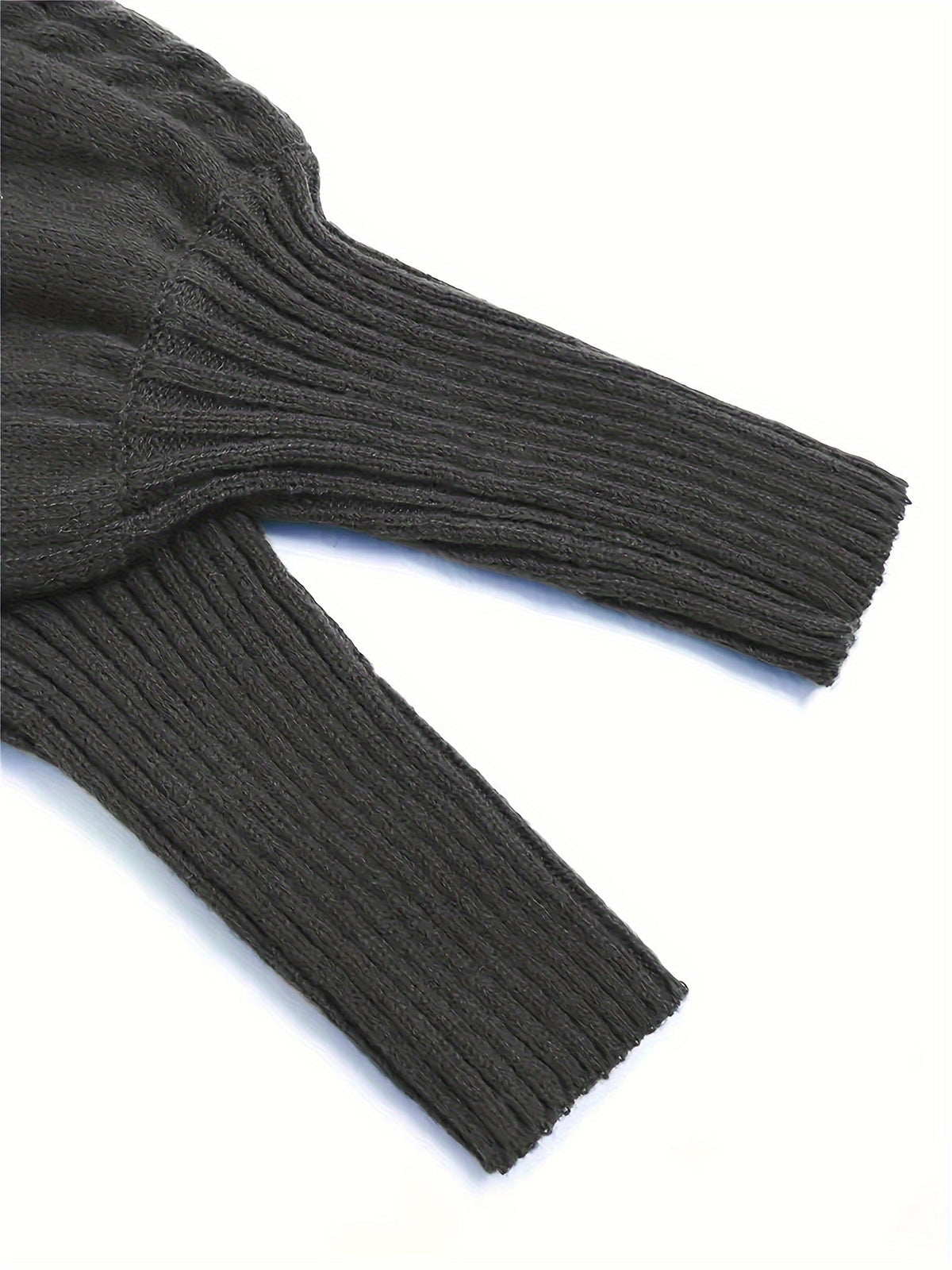 Kessoro women's textured cable-knit half-collar sweater in navy, black, dark grey, khaki and green