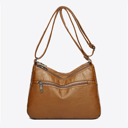 Kessoro women's vintage relaxed slouch shoulder bag in red, brown, black, gray, purple and blue