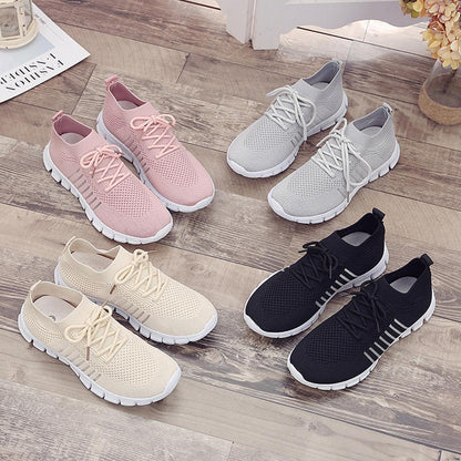 Kessoro Women's Lightweight Cushioned Everyday Sneakers in turquoise, pink, red and other colourways — back view