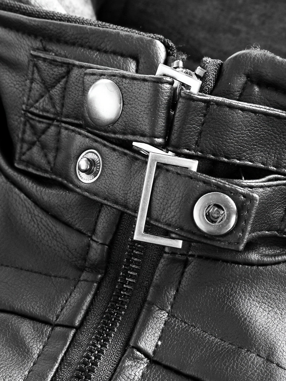 Kessoro men's hooded moto biker jacket in black, dark grey or coffee brown, view 21 of 30