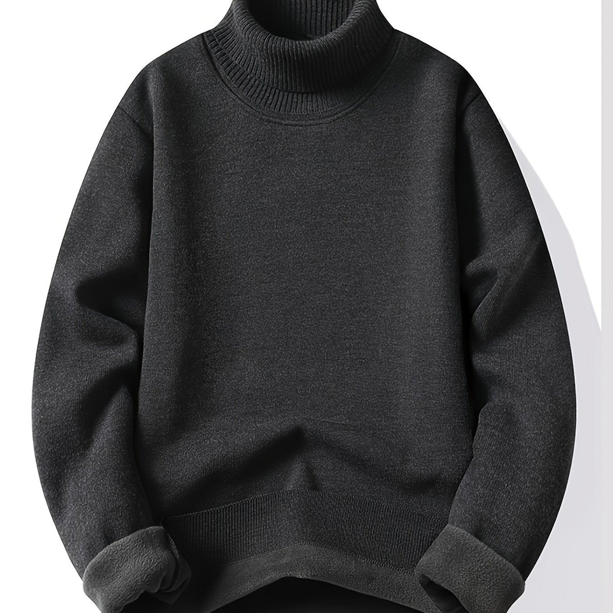 Kessoro men's cozy ribbed roll-neck sweater with a lined interior in muted winter colourways