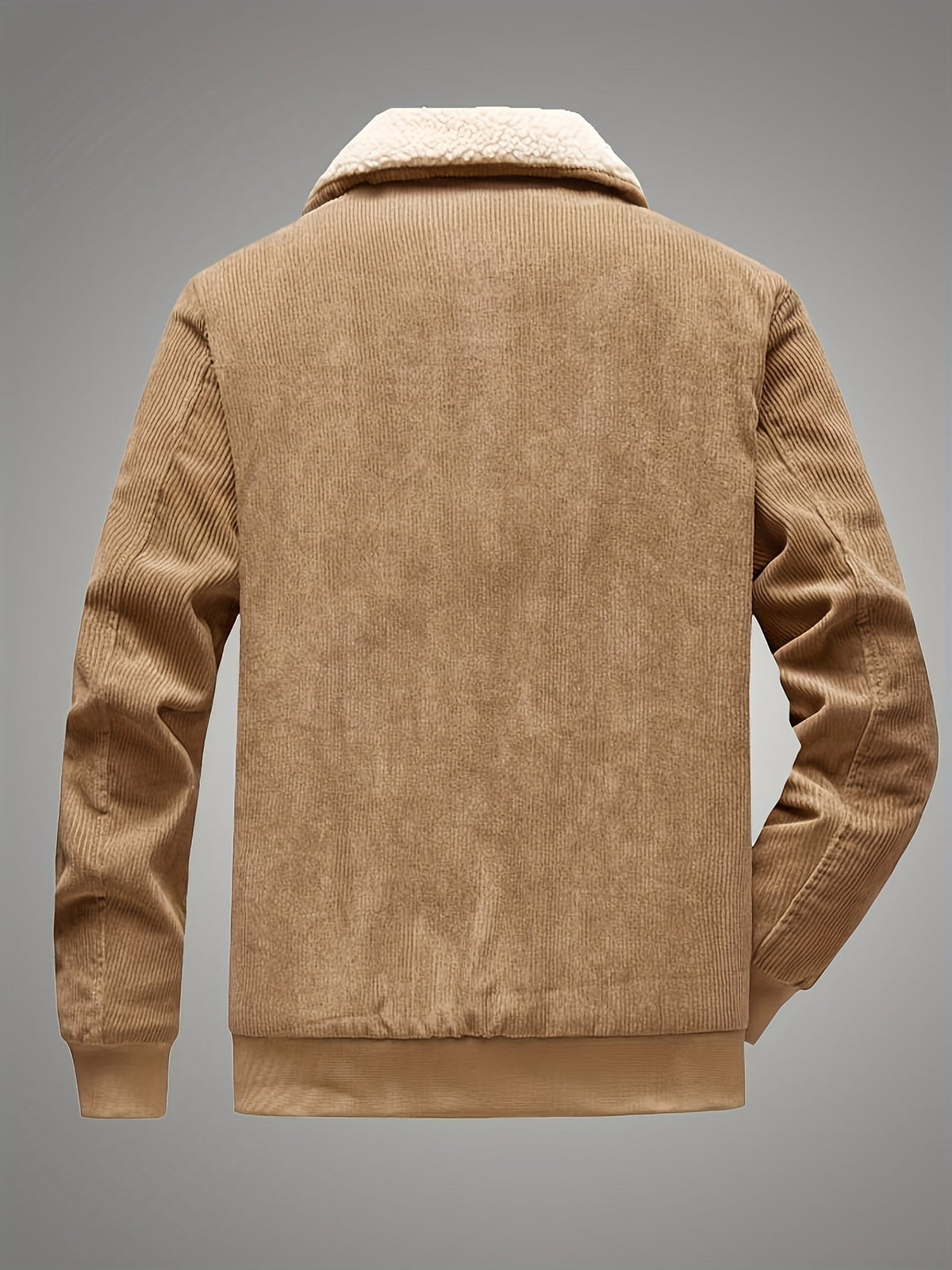 Kessoro men's plush-lined stand-collar workwear jacket in black and khaki - product view 9