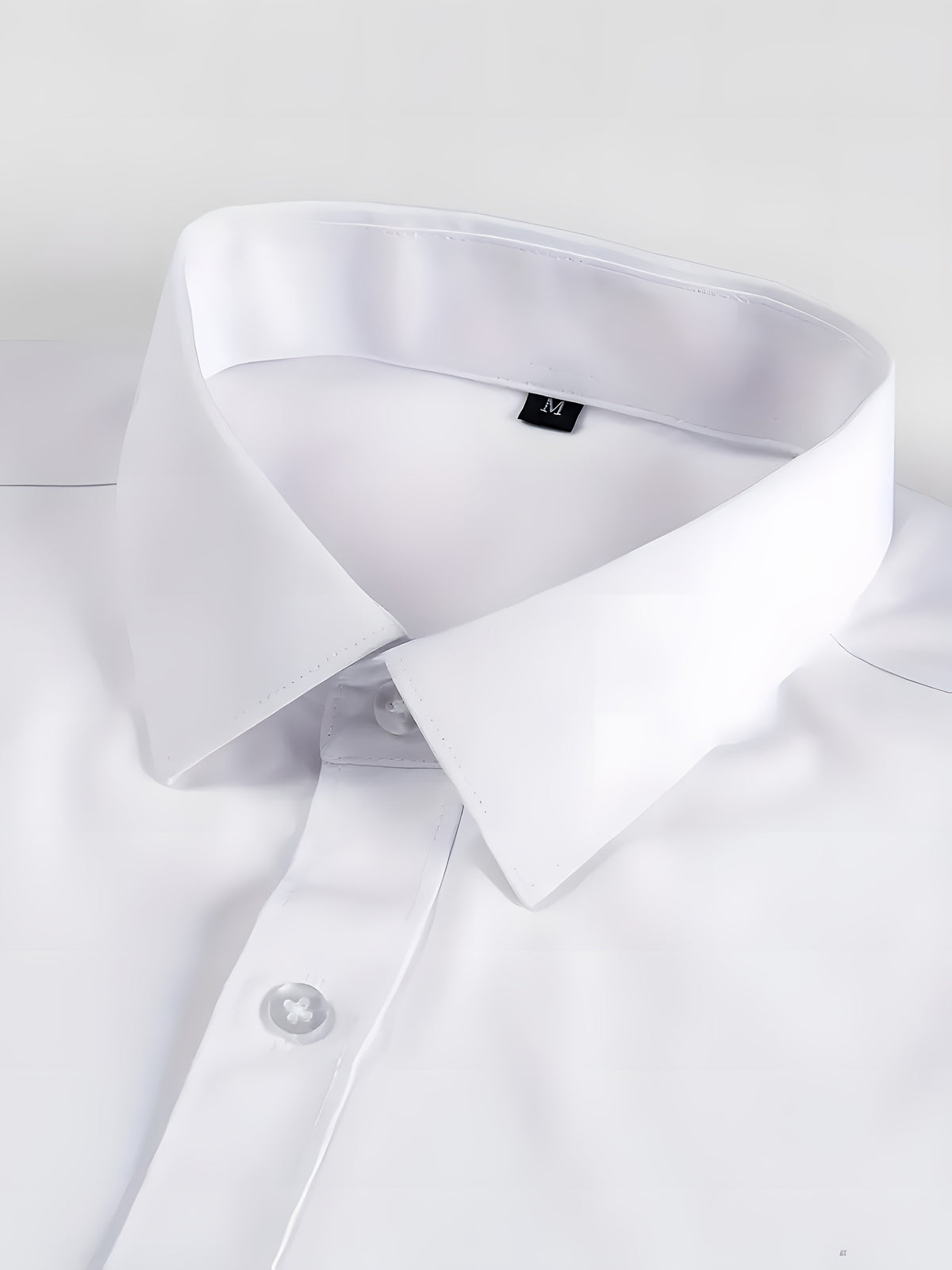 Kessoro men's tailored long-sleeve button-up dress shirt in black, white and light blue – view 8