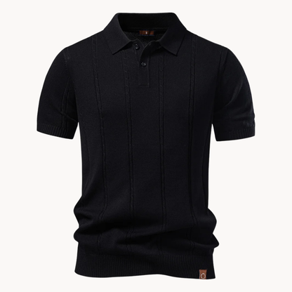 Kessoro men's linear rib viscose blend collar shirt in beige, blue and black, for men