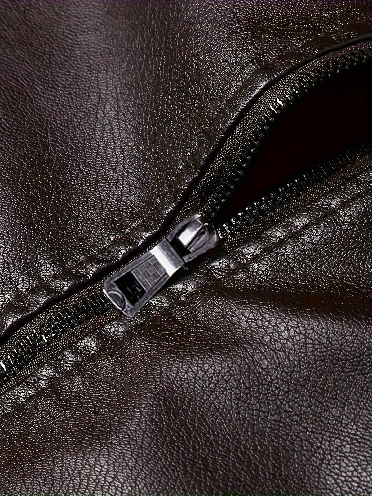 Kessoro men's classic stand-collar moto jacket in coffee brown - product view 8