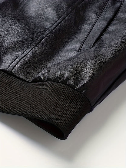 Kessoro men's slim-fit zip-up bomber jacket in black - product view 5