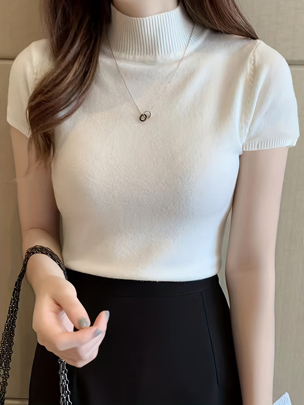 Kessoro women's short-sleeve mock-neck top in one of five colourways, view 7 of 29