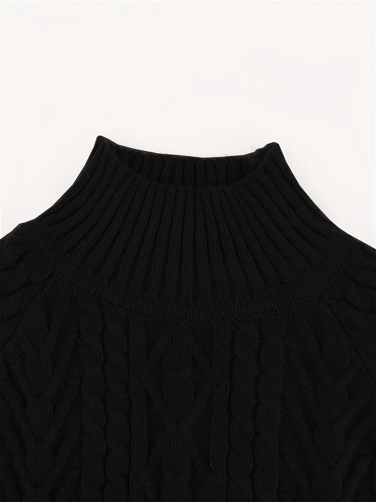 Kessoro women's textured cable-knit half-collar sweater in navy, black, dark grey, khaki and green