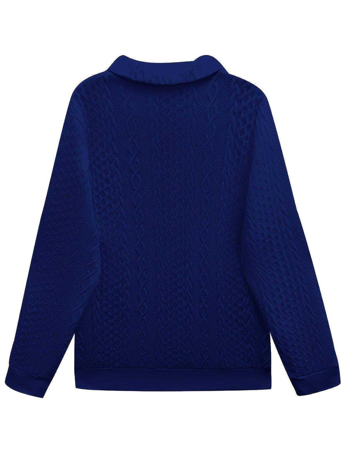 Kessoro women's textured half-zip collared sweatshirt in blue with a front pocket