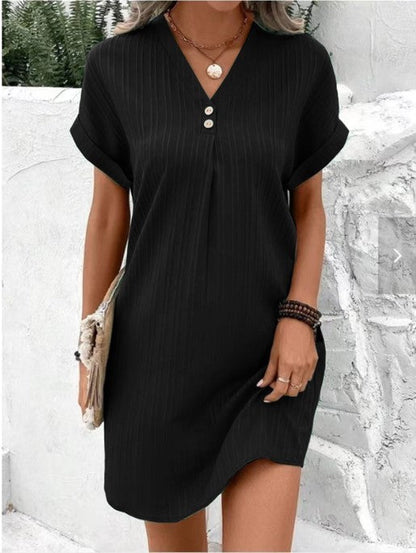 Women's relaxed fit lightweight midi dress with a softly flowing silhouette