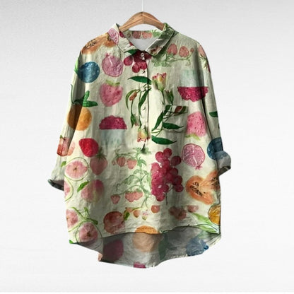 Women's classic floral collar blouse in assorted prints