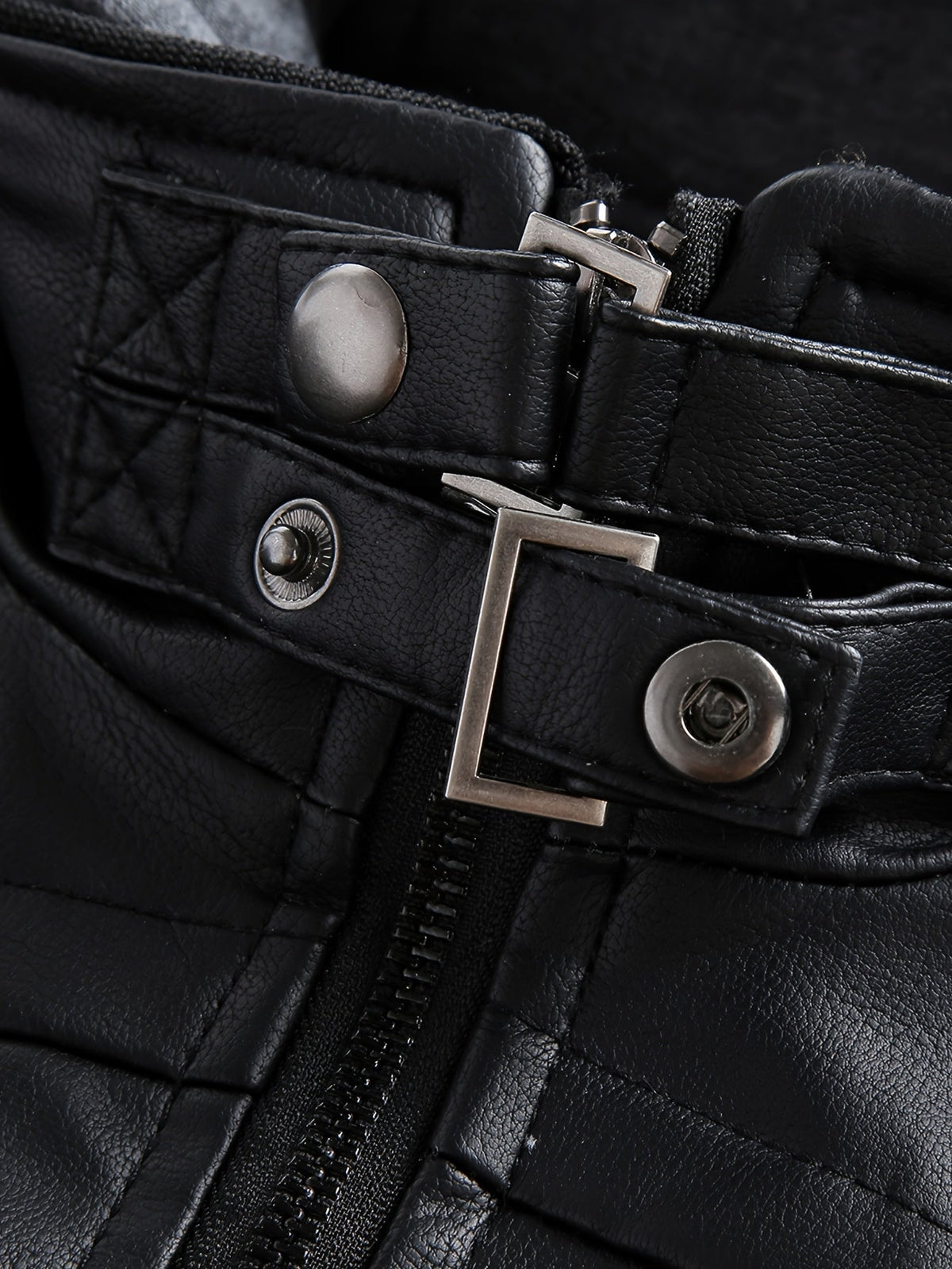 Kessoro men's hooded moto biker jacket in black, dark grey or coffee brown, view 3 of 30