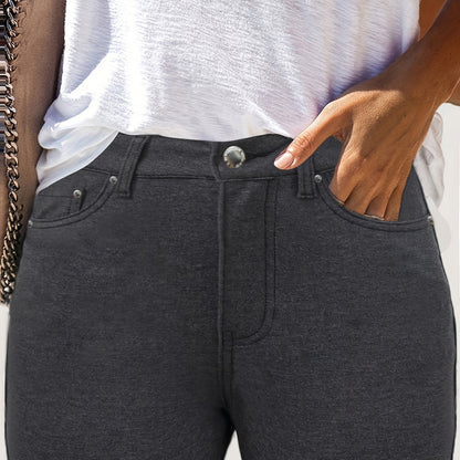 Kessoro women's high-waisted stretch skinny jeans shown in a range of denim and solid colourways