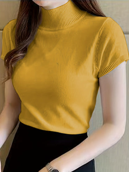 Kessoro women's short-sleeve mock-neck top in one of five colourways, view 16 of 29