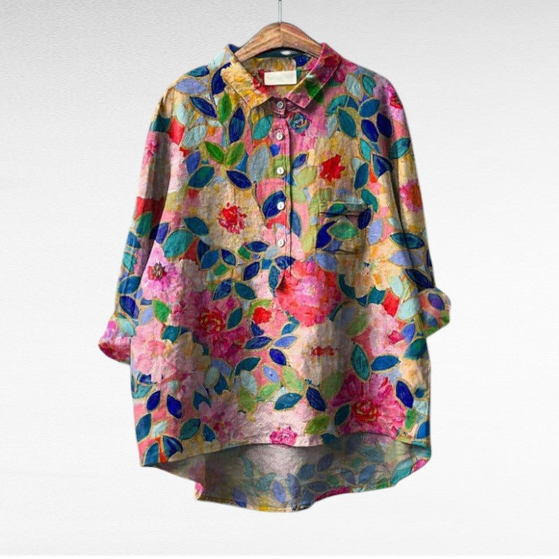 Women's multicolour floral print blouse