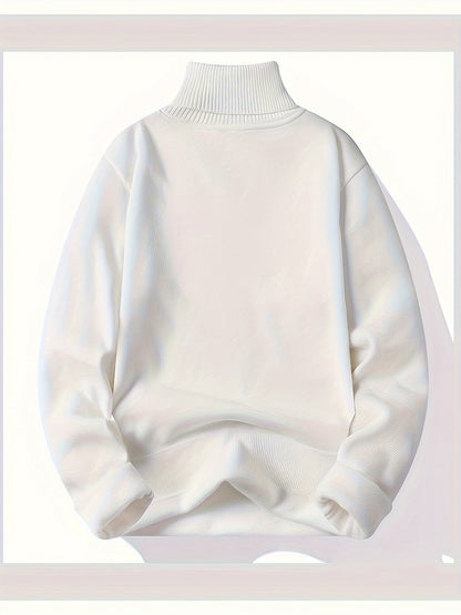 Kessoro men's cozy ribbed roll-neck sweater with a lined interior in muted winter colourways