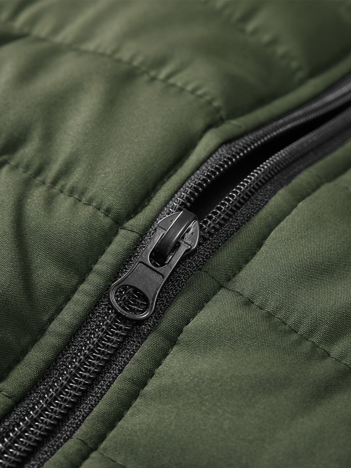 Kessoro Men's Quilted Stand-Collar Puffer Vest in military green and royal blue - men's apparel, view 5 of 19