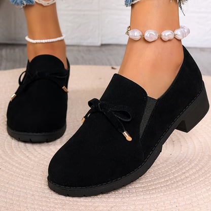 Women's bow-detail low-heel slip-on loafers in a green and black colour family (view 2)