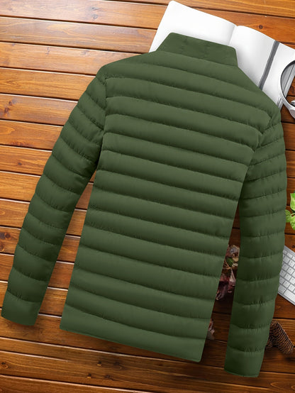 Kessoro men's lightweight windproof quilted jacket in yellow, black and green - product view 23