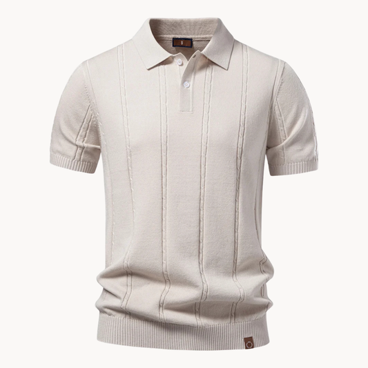 Kessoro men's linear rib viscose blend collar shirt in beige, blue and black, for men