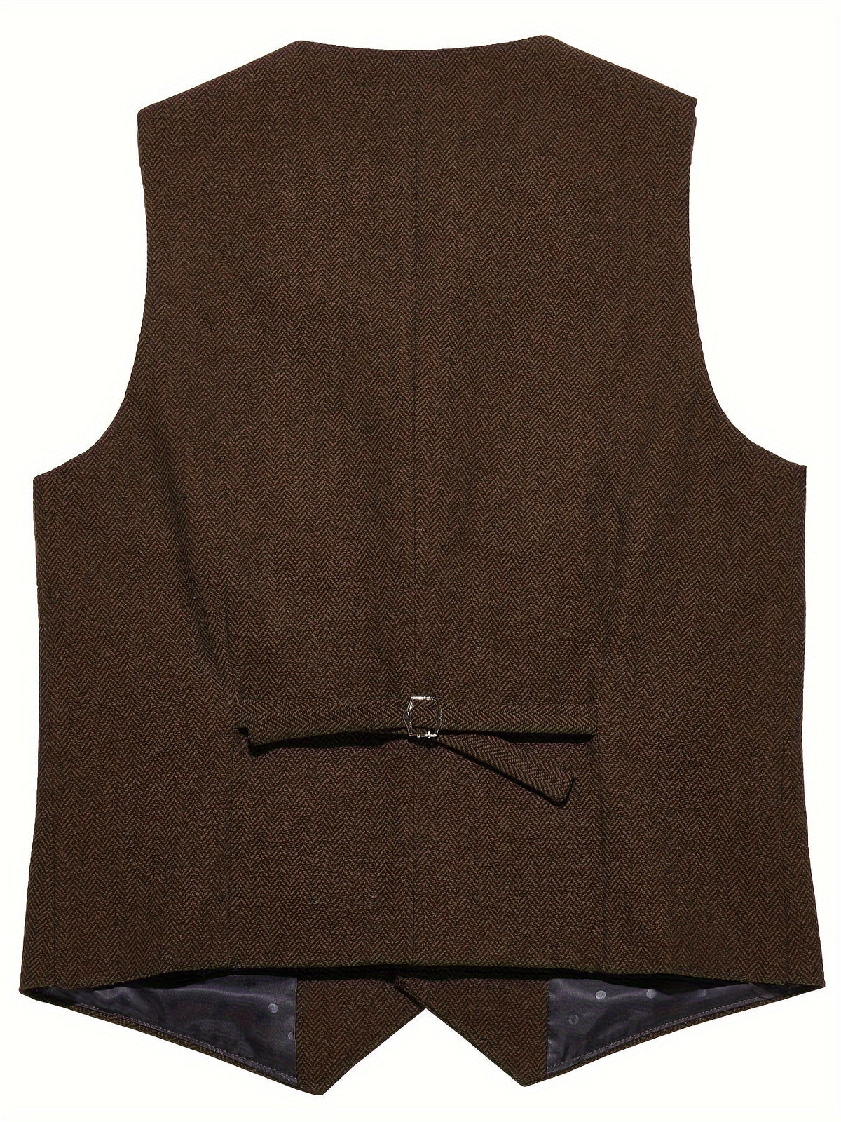 Kessoro Men's Refined Herringbone Tailored Waistcoat in black, coffee brown, royal blue, green and light brown - men's apparel, view 10 of 35