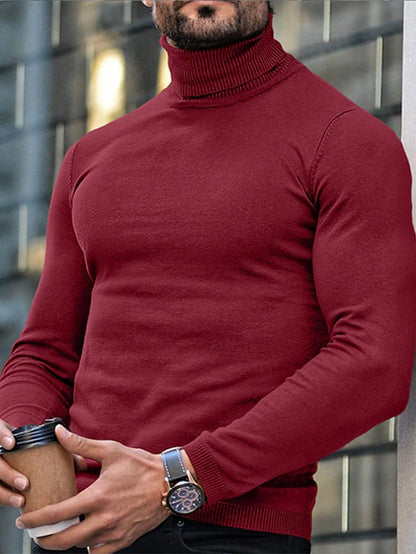 Kessoro women's high-neck turtleneck top in navy, black or burgundy, view 14 of 18