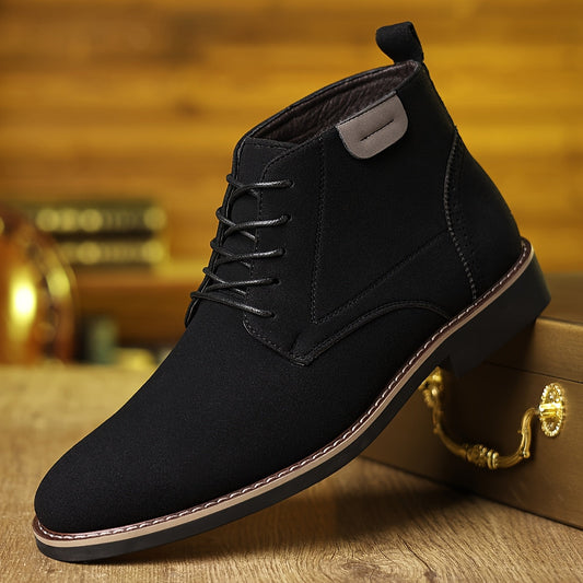 Kessoro men's lace-up cushioned ankle boots in black or light brown leather