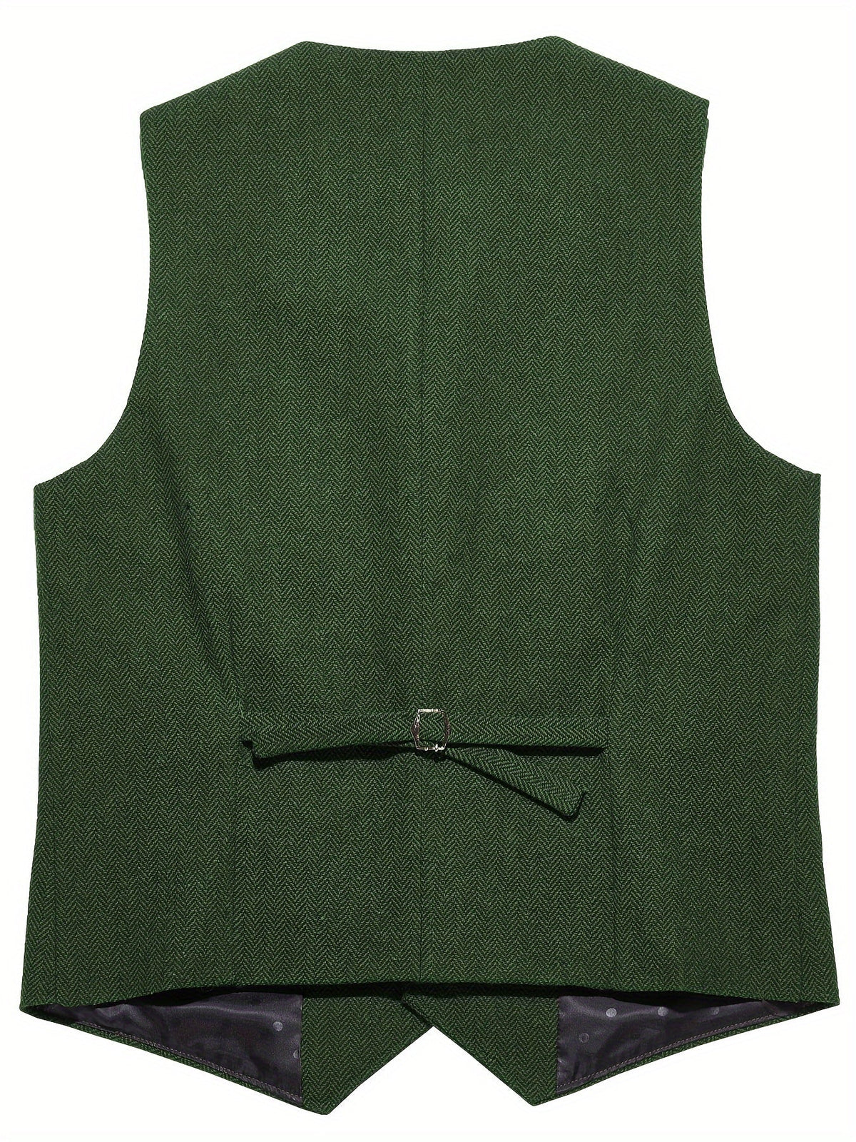 Kessoro Men's Refined Herringbone Tailored Waistcoat in black, coffee brown, royal blue, green and light brown - men's apparel, view 24 of 35