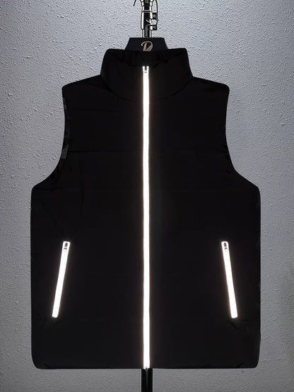 Kessoro men's quilted lightweight zip-up vest in a neutral colourway - product view 4