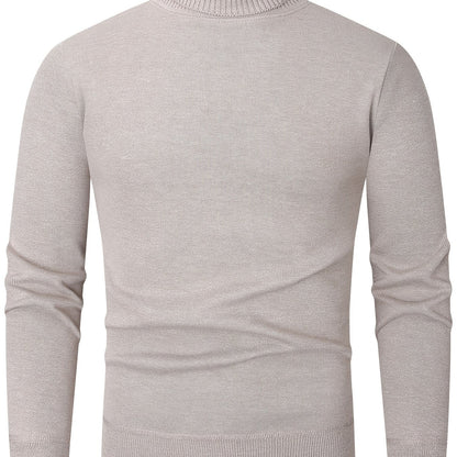 Kessoro men's cozy ribbed roll-neck sweater with a lined interior in muted winter colourways
