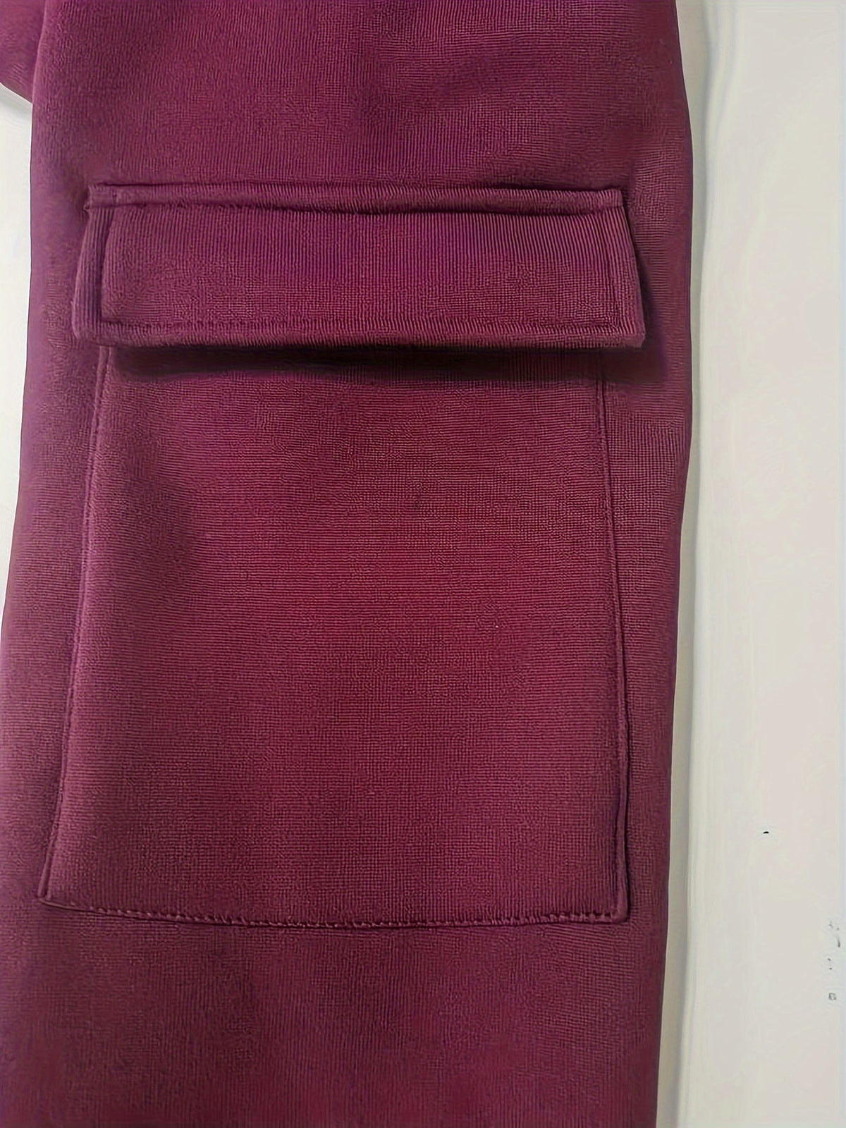 Men's utility quarter-zip hoodie in black, navy, khaki and burgundy with pocket detail, colour option 3 detail view