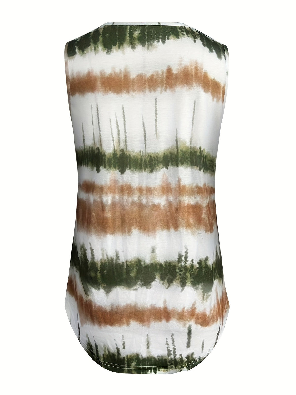Women's flowy square-neck tank top in green, violet, vibrant blue and apricot — Kessoro, image 7 of 14