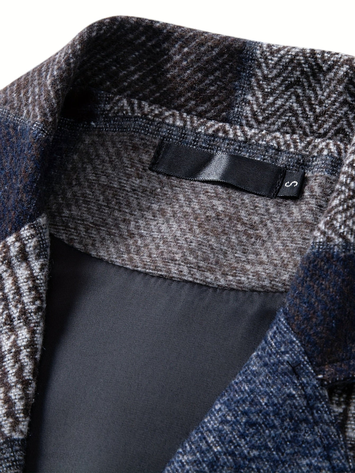 Kessoro Men's Patchwork Notch Lapel Tailored Waistcoat in grey, wine red, blue, navy and orange - men's apparel, view 24 of 31