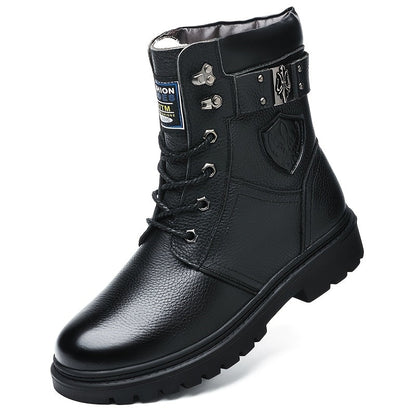Kessoro men's insulated fleece-lined high-top cold-weather boots in black and brown