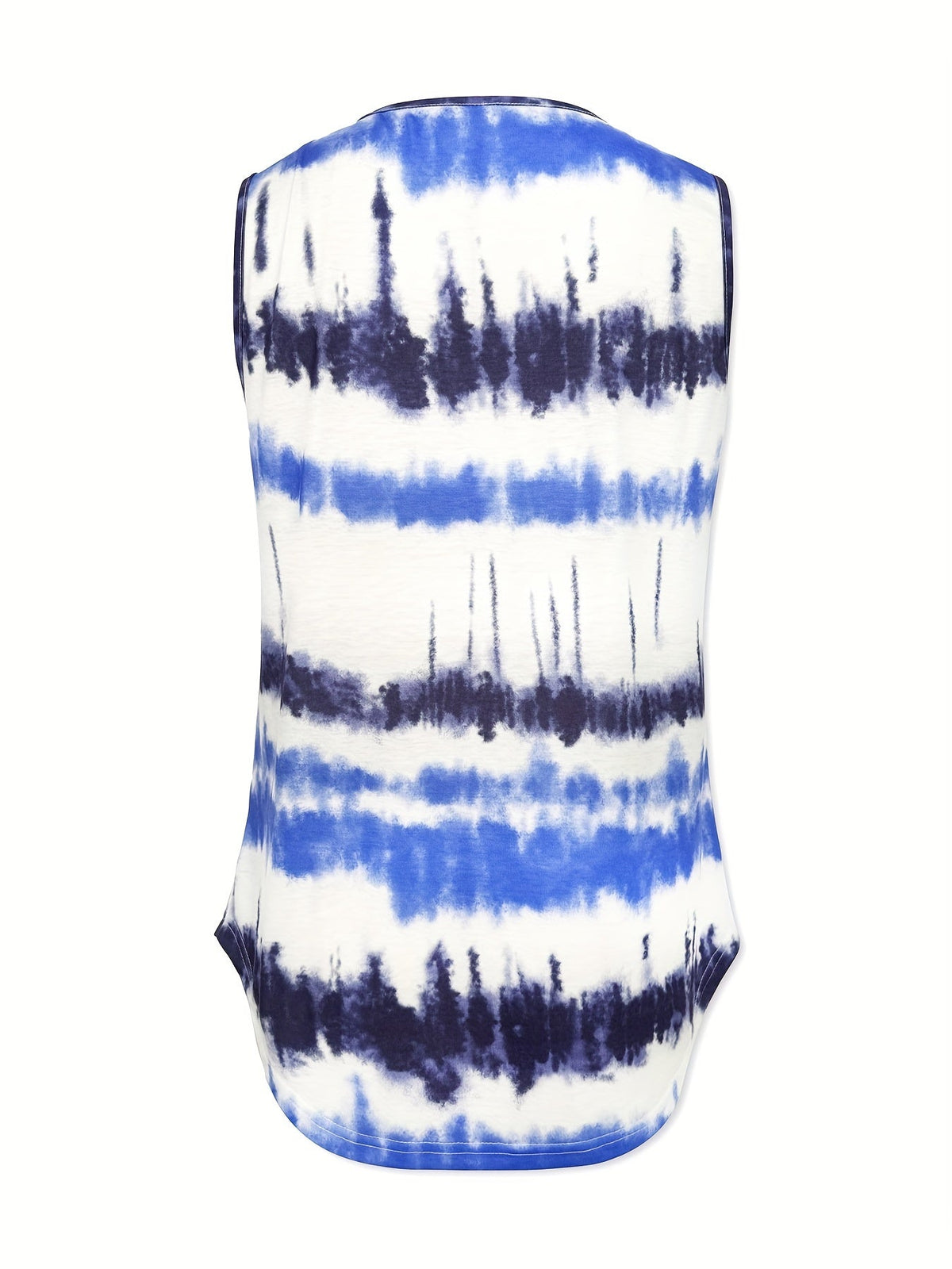 Women's flowy square-neck tank top in green, violet, vibrant blue and apricot — Kessoro, image 6 of 14