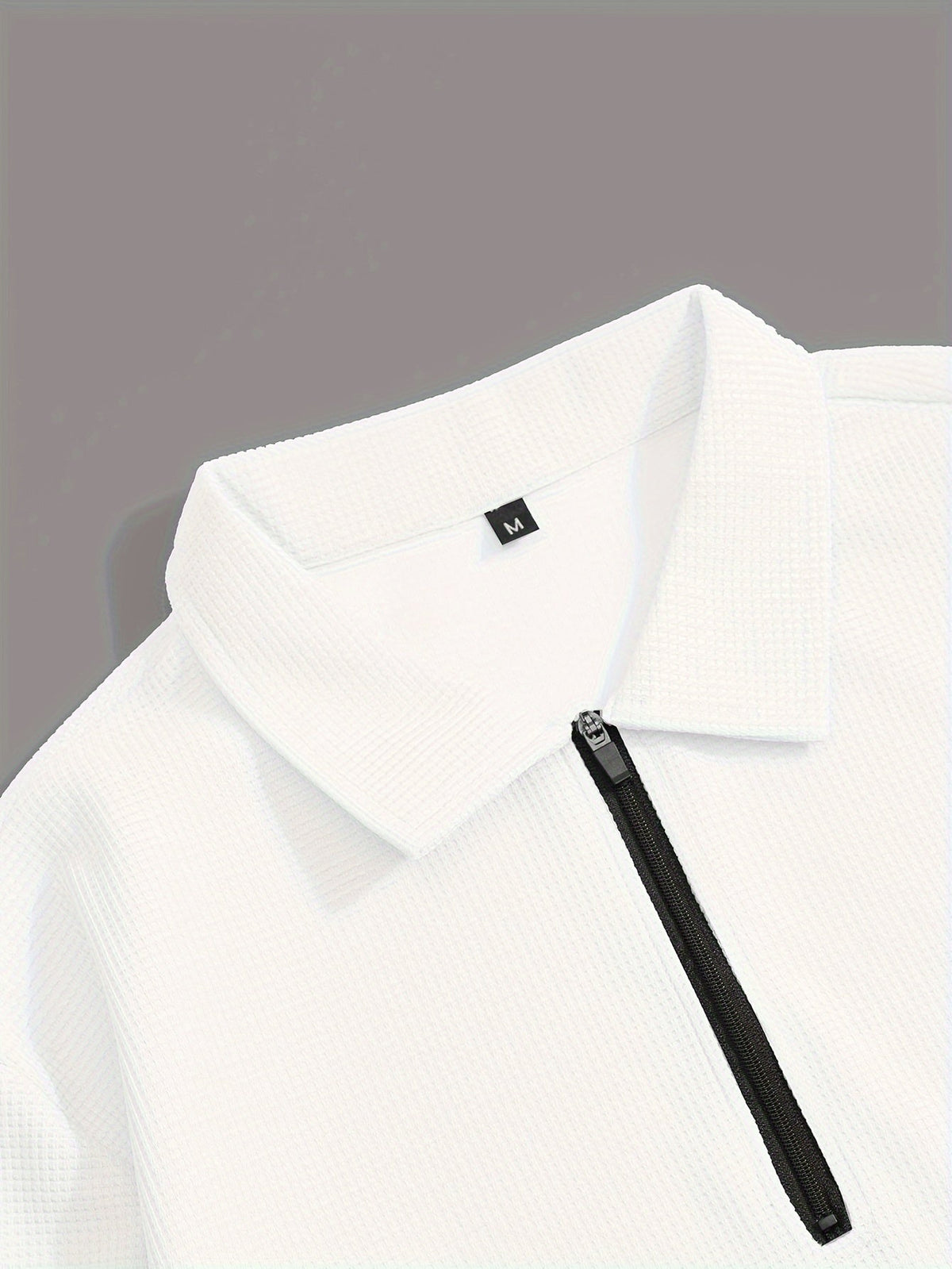 Kessoro Men's Waffle-Knit Two-Piece Outfit Set in white and black, image 4 of 21.
