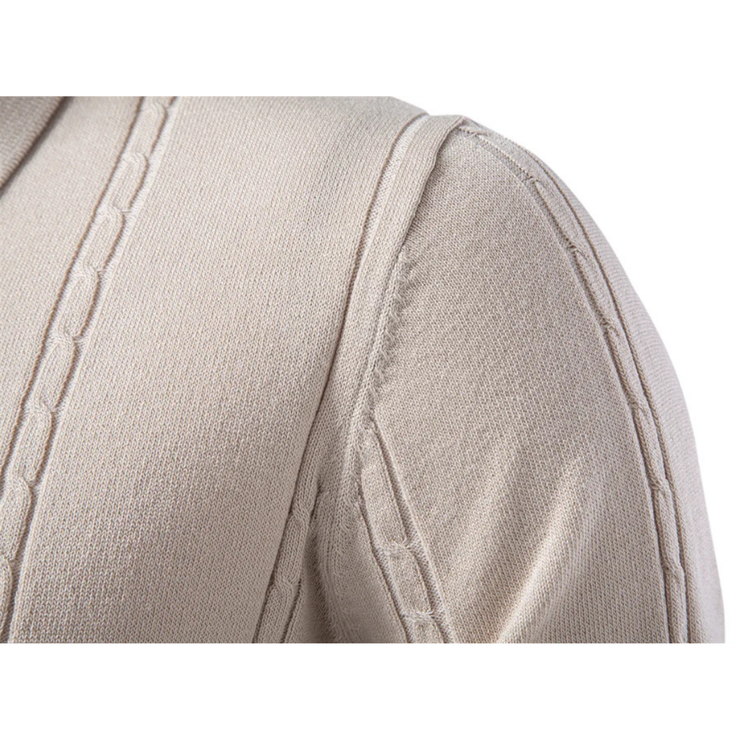 Kessoro men's linear rib viscose blend collar shirt in beige, blue and black, for men