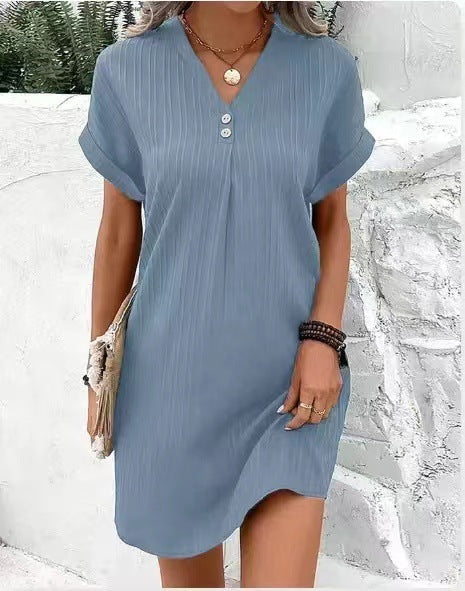 Women's relaxed fit lightweight midi dress with a softly flowing silhouette