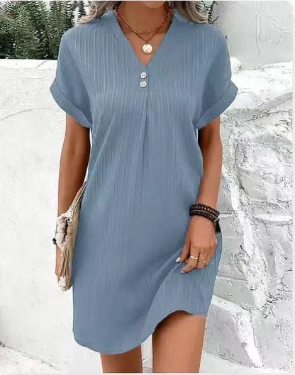 Women's relaxed fit lightweight midi dress with a softly flowing silhouette