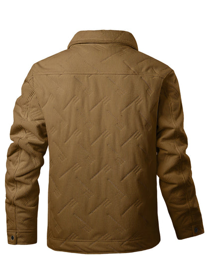 Kessoro men's plush-lined snap-button trucker jacket in coffee brown – image 2 of 7