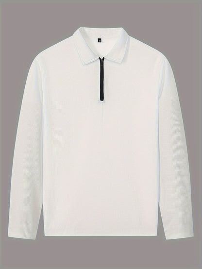 Kessoro Men's Waffle-Knit Two-Piece Outfit Set in white and black, image 9 of 21.