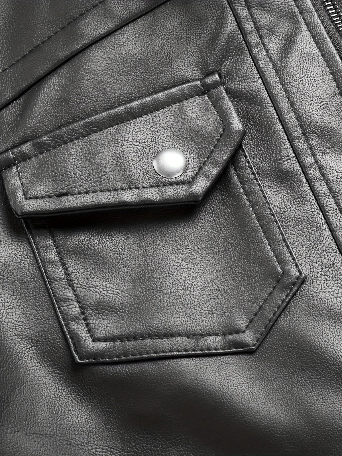 Kessoro men's hooded moto biker jacket in black, dark grey or coffee brown, view 19 of 30